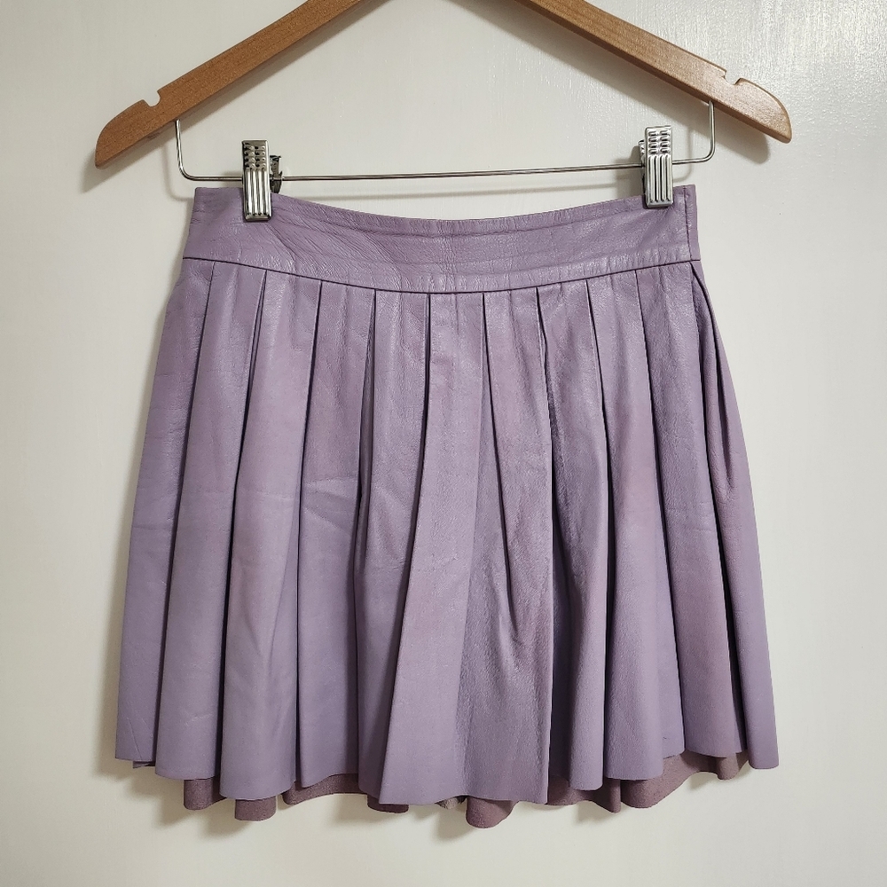 Alice + Olivia Lavender Pleated Mini Skirt